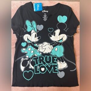 Disney Minnie and Mickey black and blue shirt M (7/9)